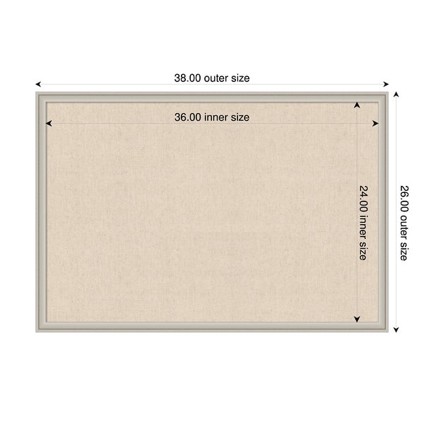dimension image slide 78 of 91, Amanti Art Framed Fabric Pinboard Natural Linen Printed Bulletin Board