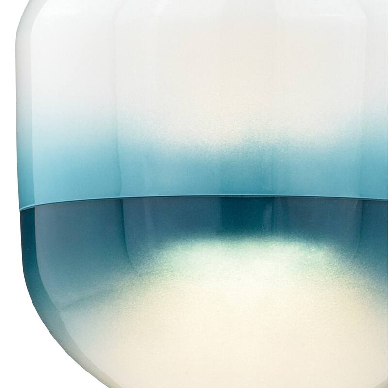 Somerset LED Bronze Mini Pendant Ceiling Light Blue and White Glass