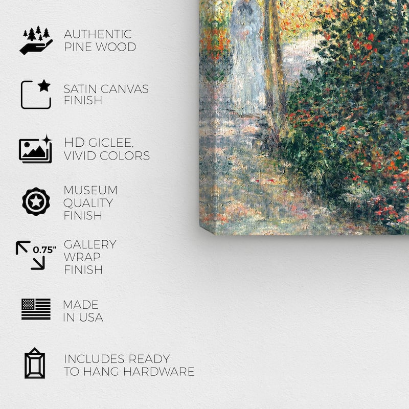 Wynwood Studio Canvas Floral and Botanical Camille Monet in the Garden at Argenteuil Wall Art Canvas Print