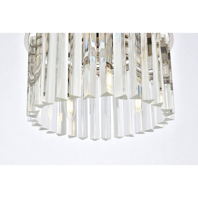 Royce Edge 3-Light Polished Nickel Flush Mount