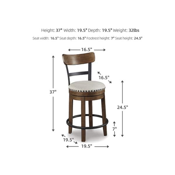 dimension image slide 1 of 4, Valebeck Swivel Barstool