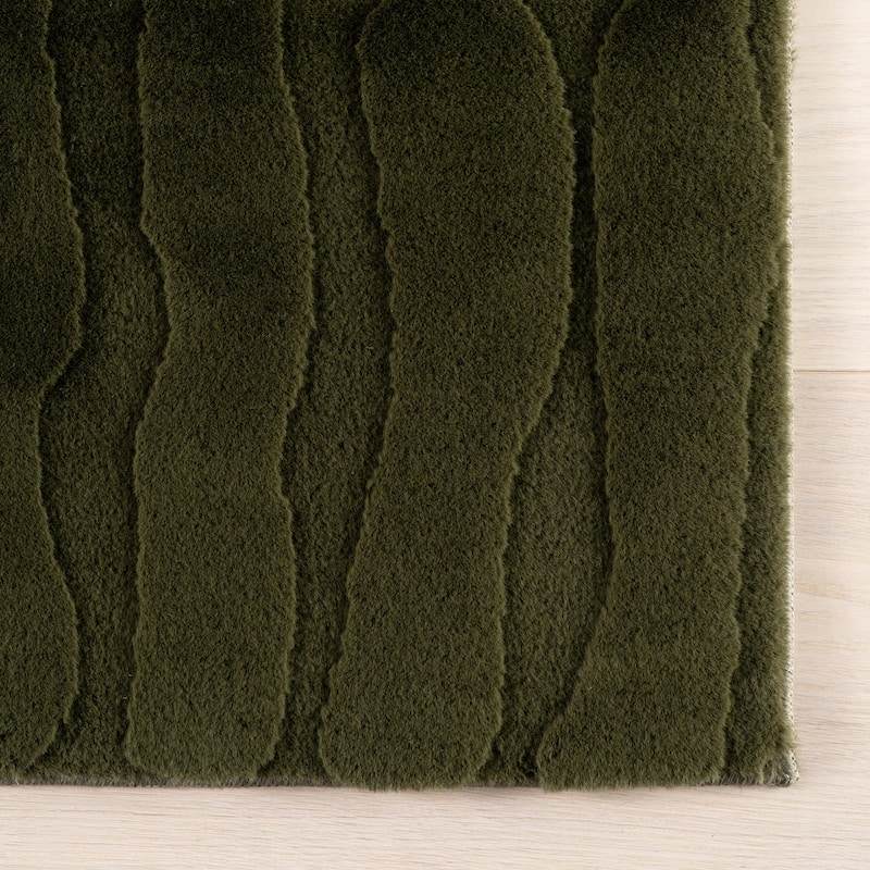 Nuloom Tavina Solid Cloud Washable Area Rug