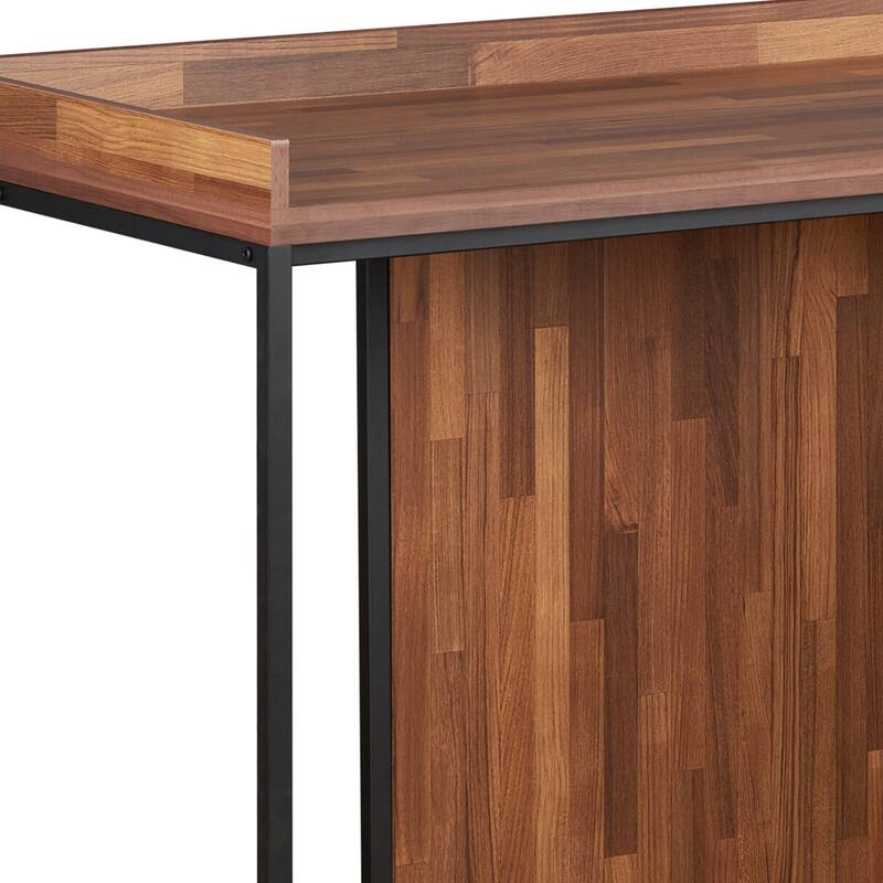 Contemporary 1-Drawer Writing Desk with Elegant Walnut Finish and Sleek Sled Base for Office or Study Use