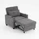 preview thumbnail 5 of 8, Tech Cloth Convertible Futon Armchair Bed with USB Ports, 3-Position Backrest and Built-in Storage