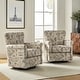 preview thumbnail 14 of 53, HULALA HOME Georg Transitional Floral Fabric Swivel Rocker Chair with Removable Backrest and Rolled Armrest Set of 2