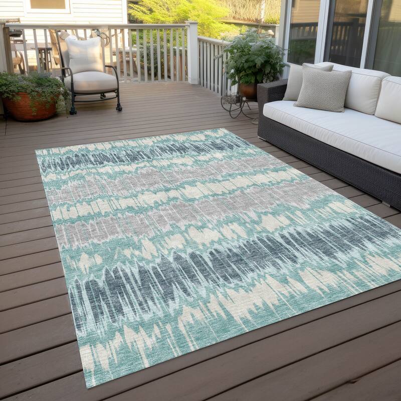 Machine Washable Indoor/ Outdoor Chantille Contemporary Ombre Rug