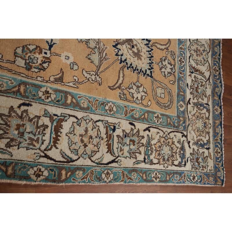 Floral Tabriz Vintage Persian Area Rug Hand-Knotted Wool Carpet - 7'5" x 10'9"