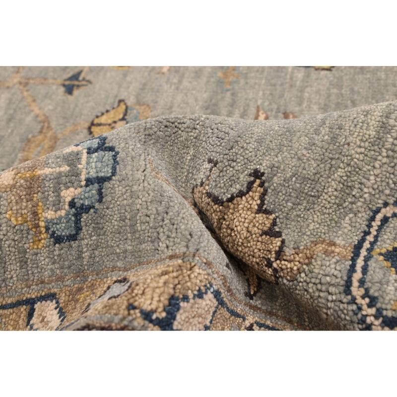 ECARPETGALLERY Hand-knotted Finest Agra Jaipur Teal Wool Rug - 9'4 x 13'3