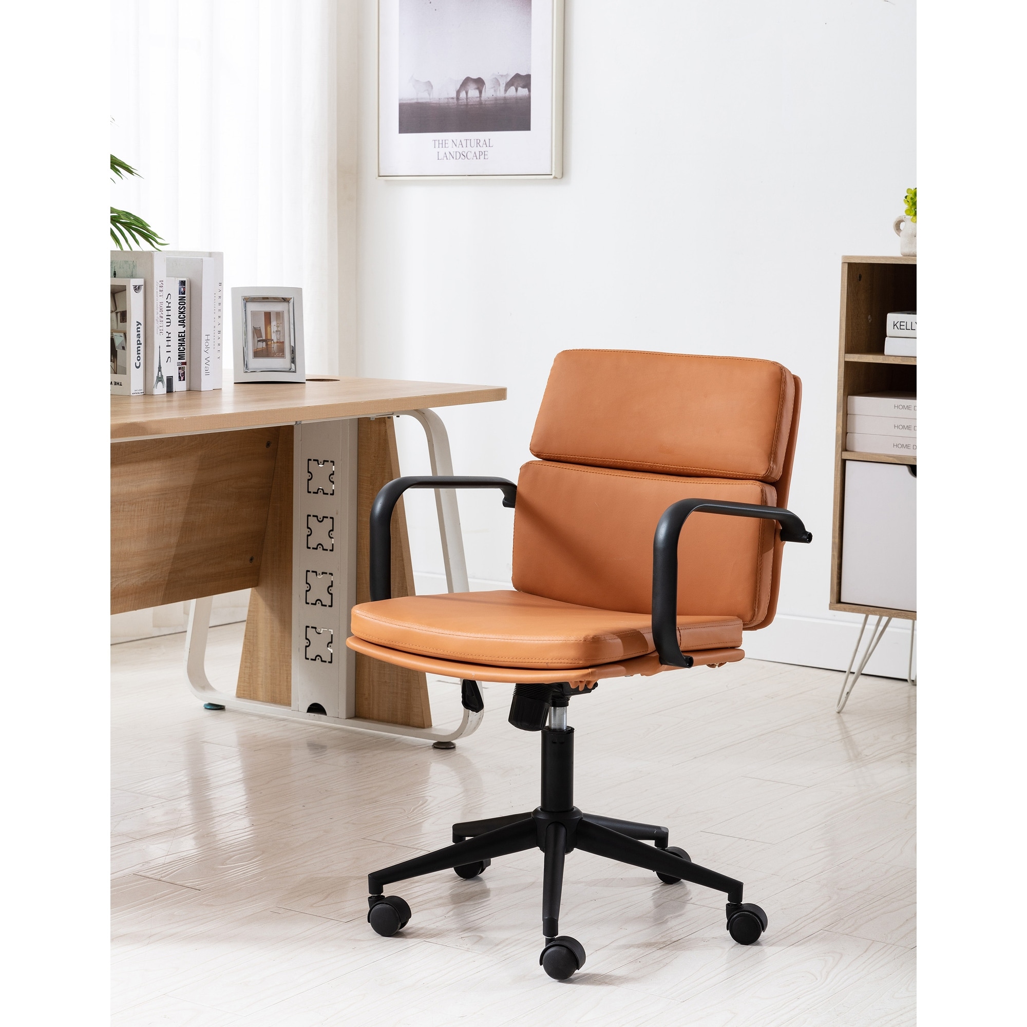 Comfy leather desk chair deals