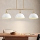preview thumbnail 4 of 23, Potlid 3-Light Industrial Gold Linear Dome Pendant Lights for Kitchen Island/Dining Table