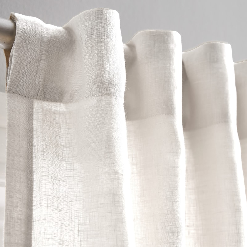 100% Linen Back Tab Lined Curtain Panel Pair