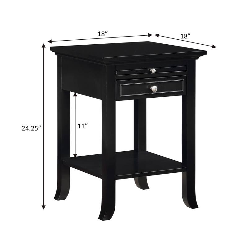 American Heritage Logan 1 Drawer End Table with Charging Station and Pull-Out Shelf