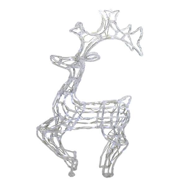 Shop 34 Led Lighted Standing Buck Deer Spun Glass Christmas