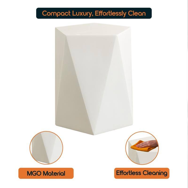 Nexovo Modern Geometric Side Table with Accent Painted Finish for Living Rooms, Bedroom, and Patios