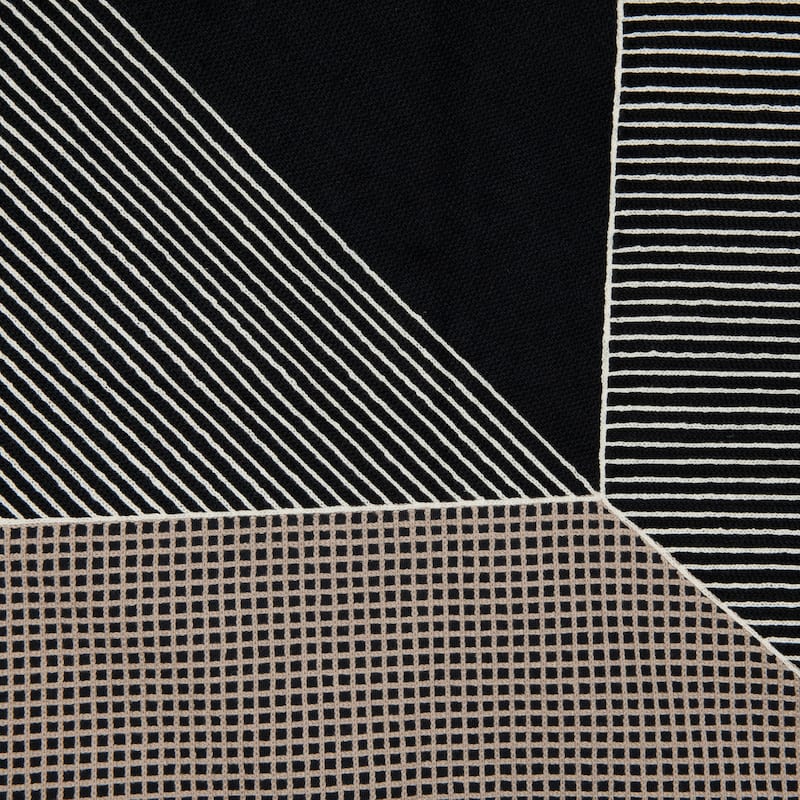 Sevita Contemporary Striped Geometric Hand-Woven Indoor Throw Pillow