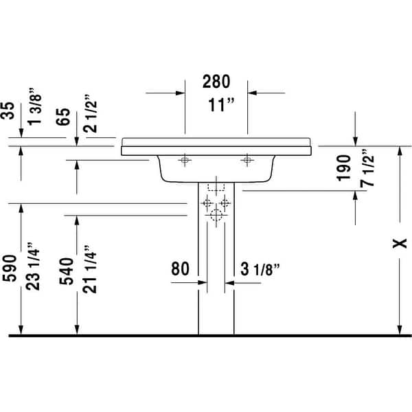 Shop Duravit 304800087 Starck 3 Ceramic 33 5 Bathroom Sink For