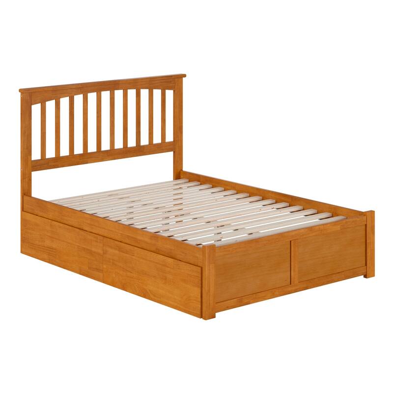 Mission Platform Bed with Footboard and Storage Drawers