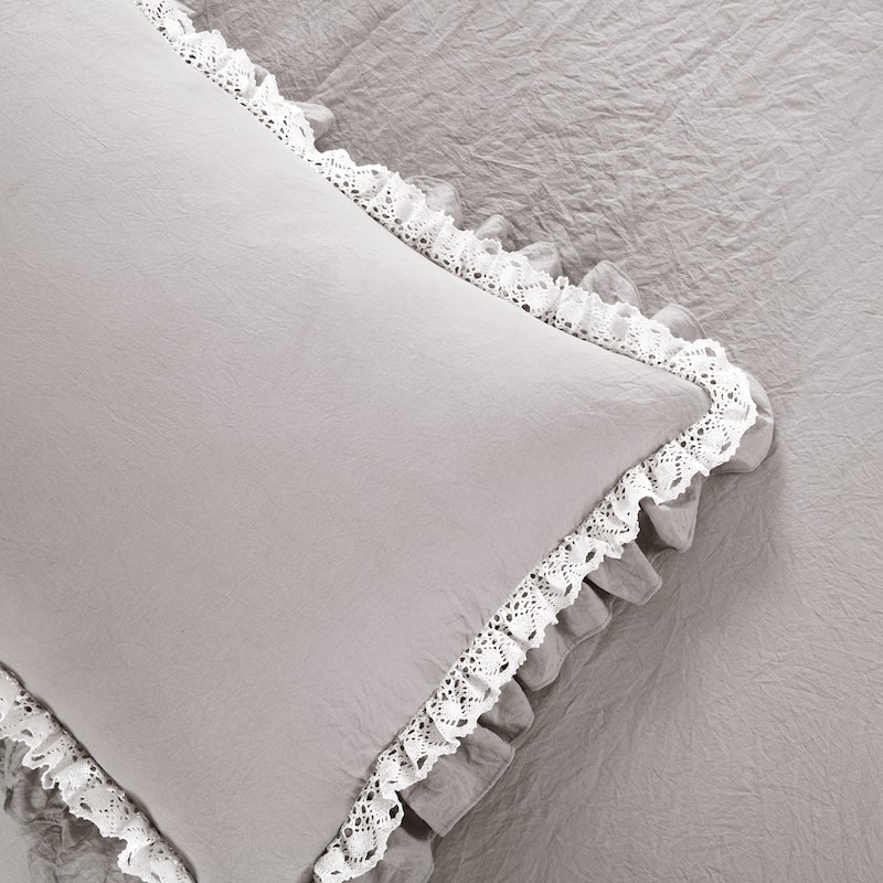 Silver Orchid Gerard Shabby Chic Ruffle Lace Comforter Set - On Sale ...