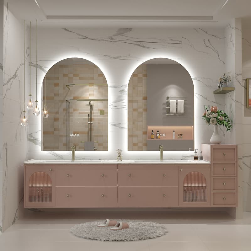 UL Certified Arched LED Anti-fog Tempered Glass Wall Bathroom Vanity Mirror