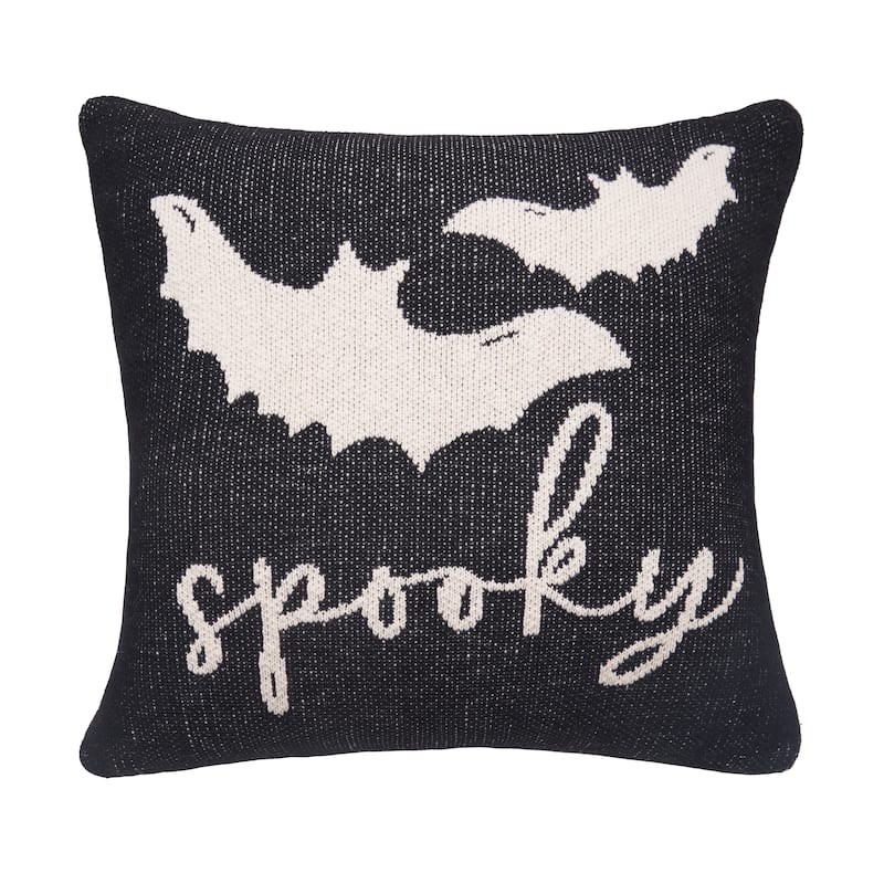 20" x 20" Bats Reversible Halloween Knitted Pillow