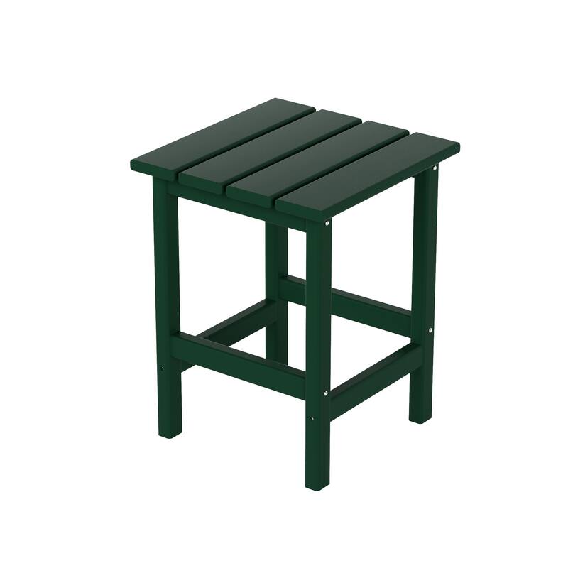 POLYTRENDS Laguna HDPE Eco-Friendly Outdoor Square Patio Side Table - Dark Green