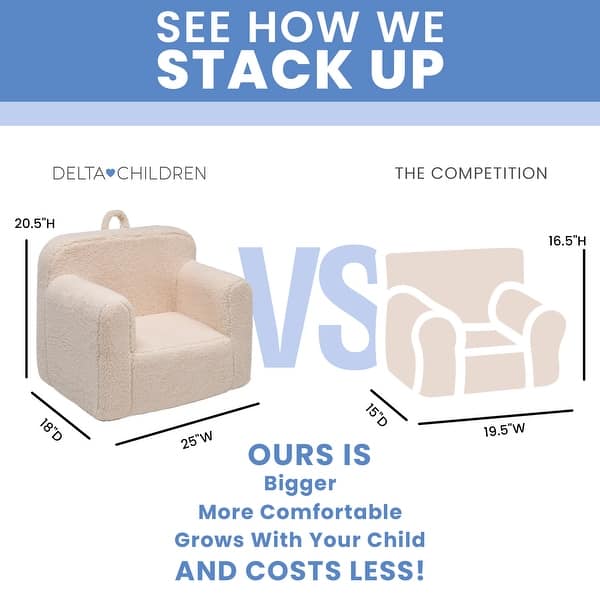 dimension image slide 0 of 2, Delta Children Cozee Sherpa Chair for Kids for Ages 18 Months and Up