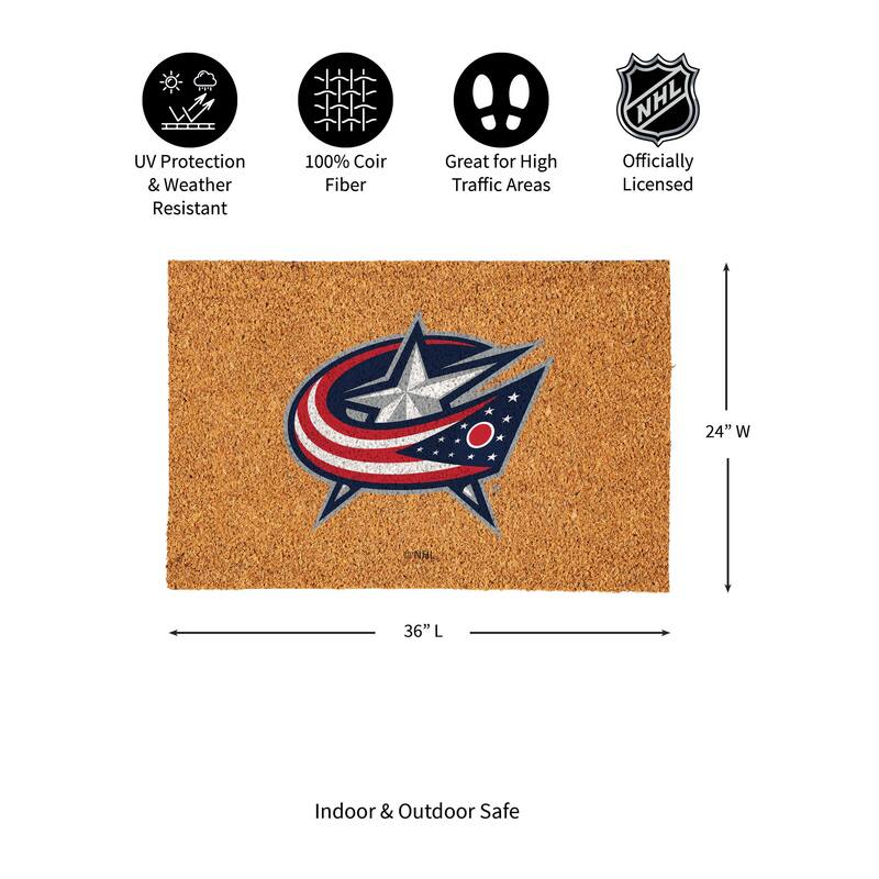 Columbus Blue Jackets Full Color Indoor/Outdoor Coir Mat
