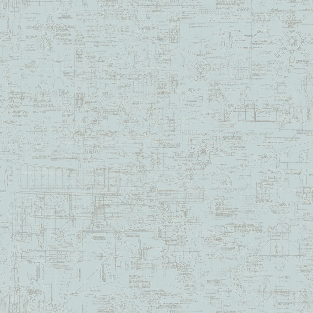 Galerie Wallcoverings Nostalgie Collection Blueprint Design Non-woven Matte Wallpaper Roll