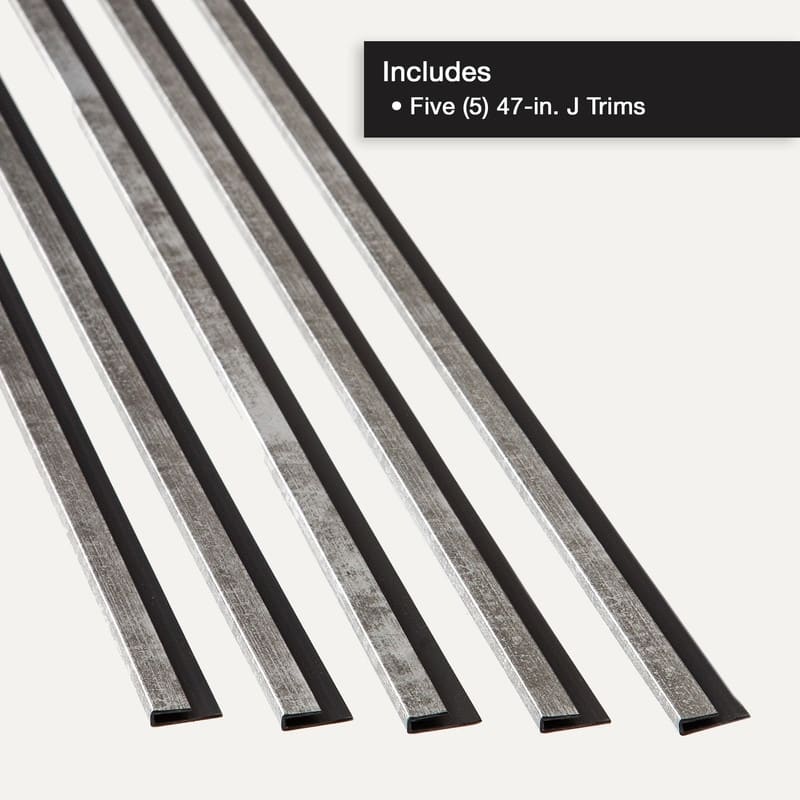 FASÄDE 47 in. Decorative Vinyl J Trim in Crosshatch Silver (5 Pack) - 5 Pack