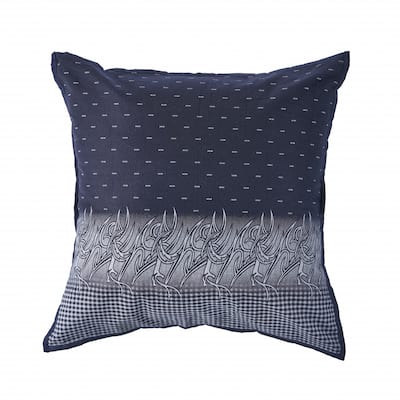 HomeRoots 20" X 20" Navy And White 100% Cotton Geometric Zippered Pillow