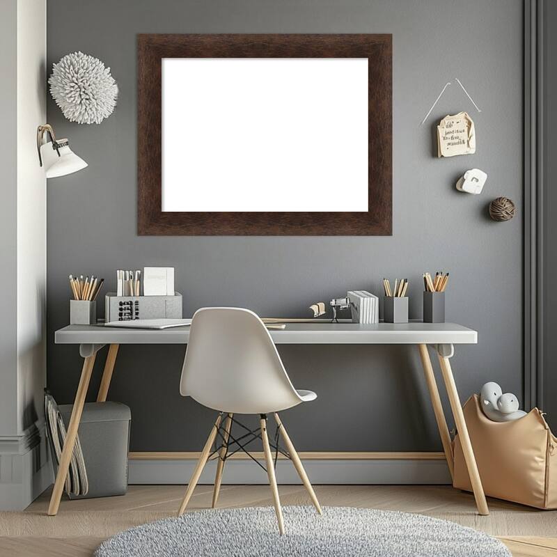 Amanti Art Warm Walnut Framed Dry Erase Magnetic Board