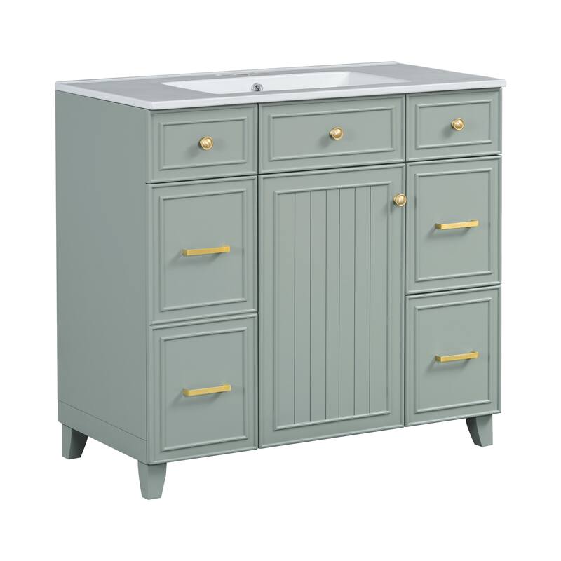 GDFStudio - Zyra Wood 36" Bathroom Vanity