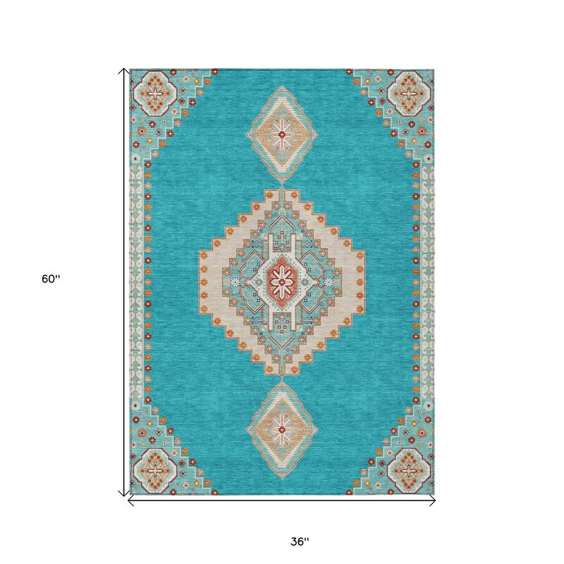 HomeRoots Oriental Traditional Rectangle Outdoor Rug