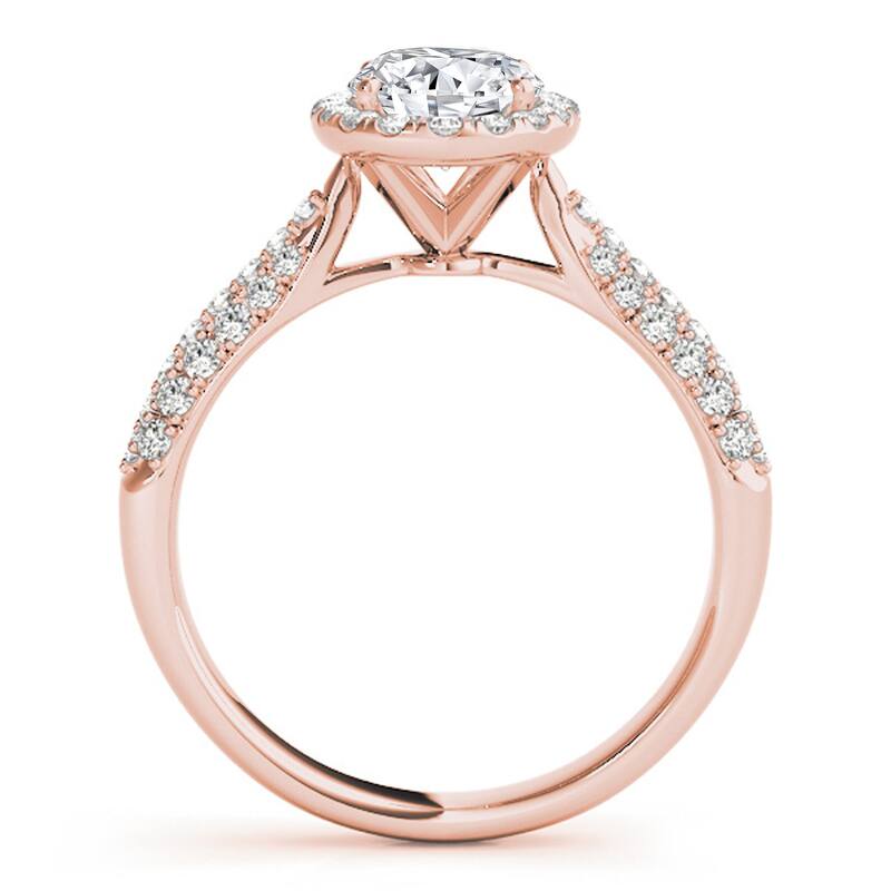 Auriya 14k Rose Gold Lab Grown Oval Diamond Halo Engagement Ring 0.50 to 5.00 ct. tw. (F-G VS)