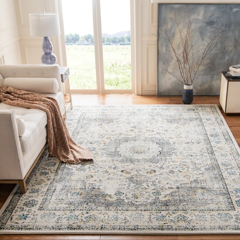 SAFAVIEH Evoke Annabel Vintage Shabby Chic Oriental Rug - 9' x 12' - Grey/Gold