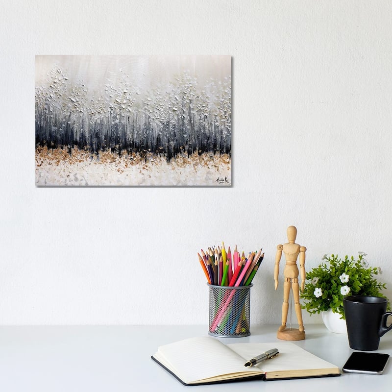 iCanvas "Simple Sophistication - Gold Black White Neutral" by Nada Khatib Canvas Print - 8x12x0.75