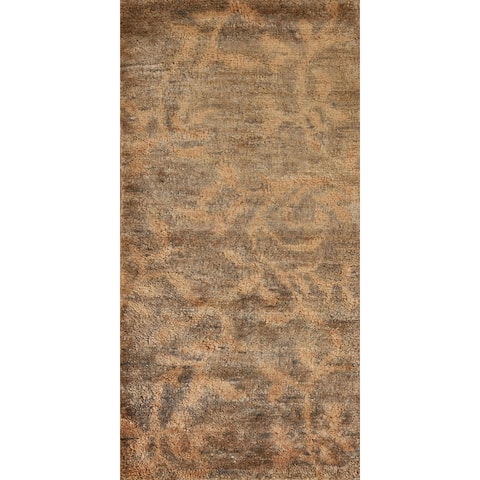 Brown Contemporary Runner Rug Handmade Jute Carpet - 2'8" x 6'7"