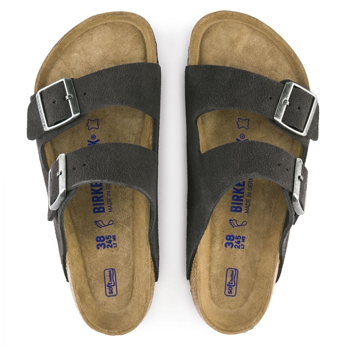 Birkenstock Arizon BS Unisex Sandals in Velvet Grey. 0552321 Birkenstock Men main image 4