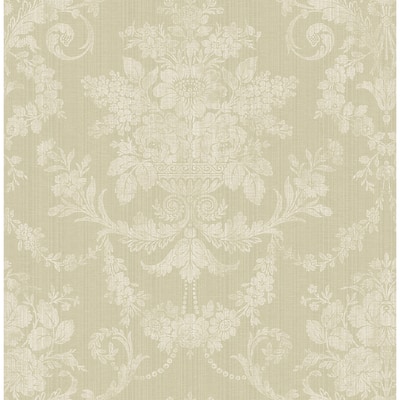 Seabrook Designs Lavinia Floral Stria Unpasted Wallpaper - 20.5 in. W x 33 ft. L