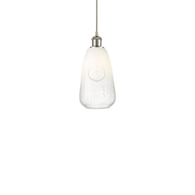 Innovations Lighting 516-1P-13-6 Brookhaven Almond Pendant Brookhaven - Brushed Satin Nickel / Opal