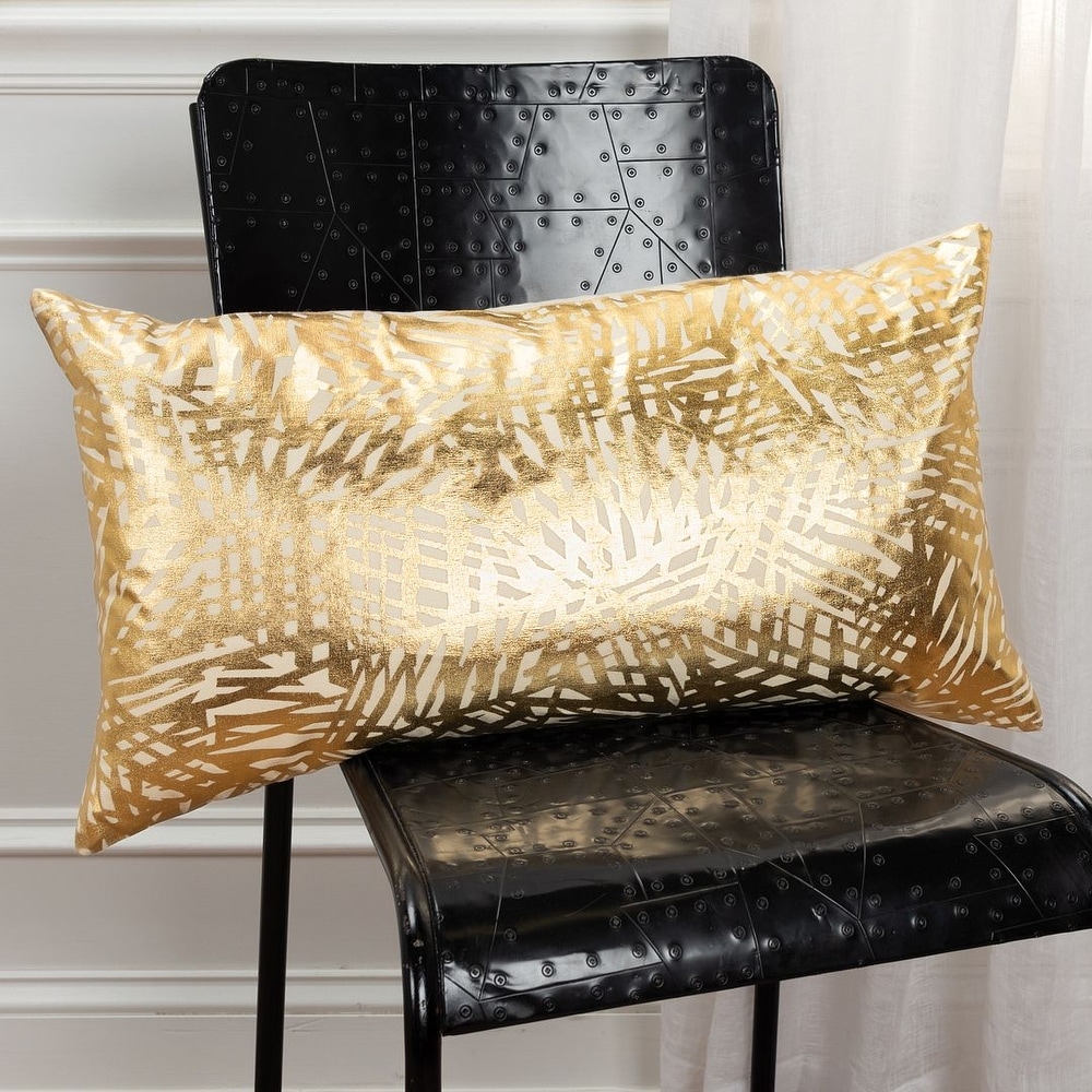 Pillow Decor - Tuscany Linen Gold Metallic 12x20 Throw Pillow - On Sale -  Bed Bath & Beyond - 22638933