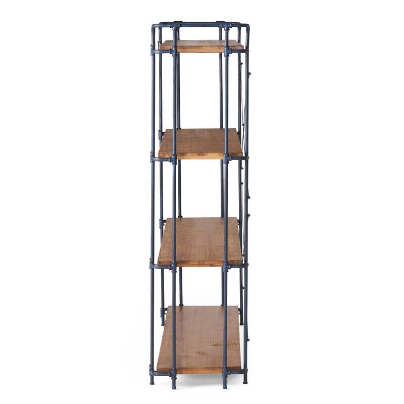 Yorktown Industrial 4-shelf Firwood Bookcase by Christopher Knight Home