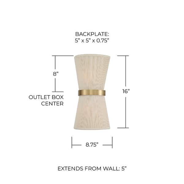 Cecilia 2-Light Sconce - 8.75"W x 16"H x 5"E