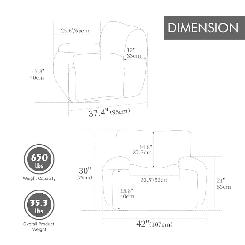 Boneless Single Sofa Chair, 42" Wide Oversized Accent Chair, Chenille Armchair Reading Lounge Chair for Living Room Bedroom