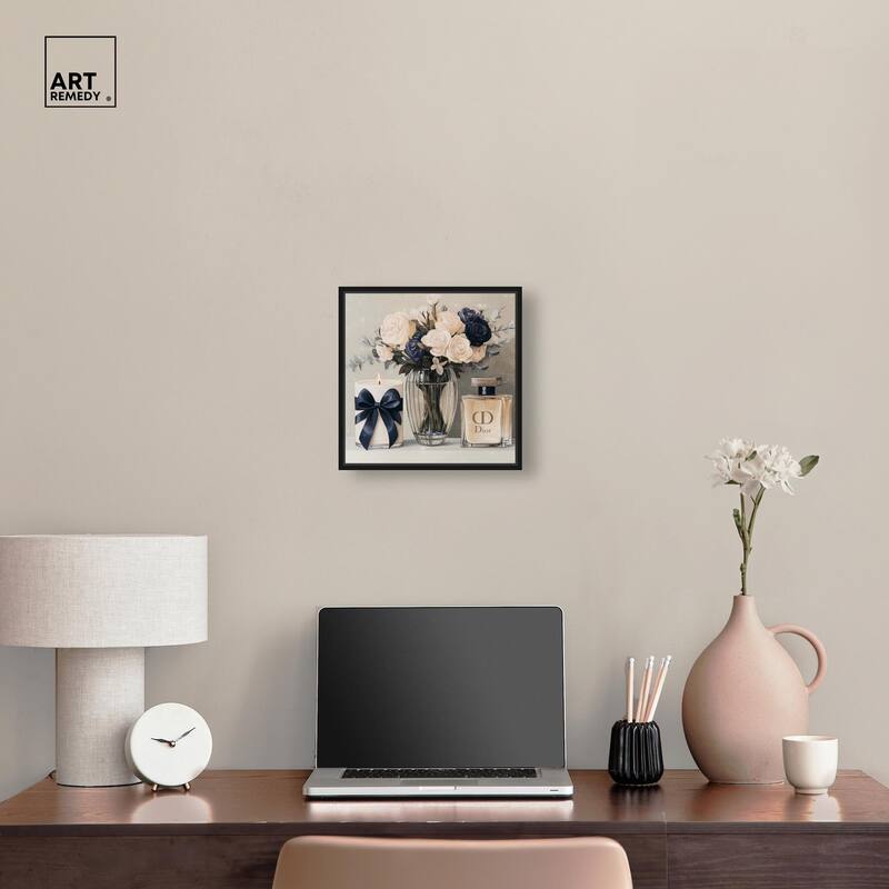 Ivory Perfume Flowers in Vase Canvas by Art Remedy