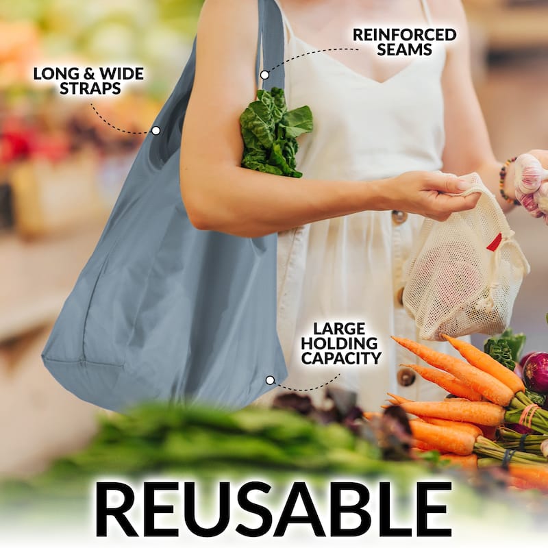 Zulay Kitchen 5 Pack 50 Pound Reusable Grocery Bags