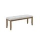 preview thumbnail 2 of 3, Darla Walnut Oak Dining Bench in Light Gray Fabric with Tufting