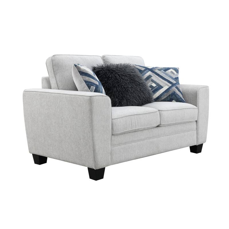 Furniture of America Maevy Chenille Loveseat with Accent Pillows