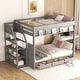 preview thumbnail 15 of 27, Full Size Futon Bunk Beds Lower Beds Convertible Daybed with Drawers Gray - Full