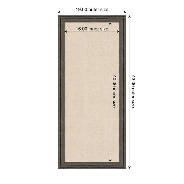 dimension image slide 21 of 91, Amanti Art Framed Fabric Pinboard Natural Linen Printed Bulletin Board